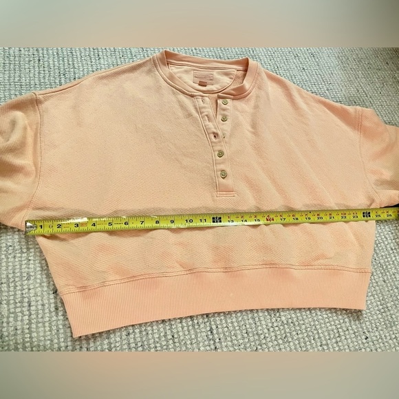Aerie Cropped Sweatshirt Peach Long Sleeve Pullover - Picture 7 of 9